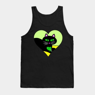 Black Cat Valentine Tank Top